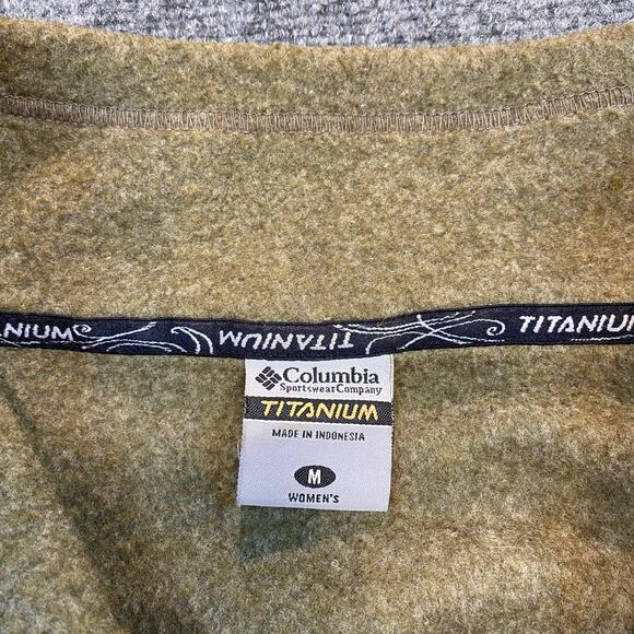 Columbia Titanium Women's Size Medium Fleece Green Field Jacket Zip Up High Neck - Picture 4 of 7